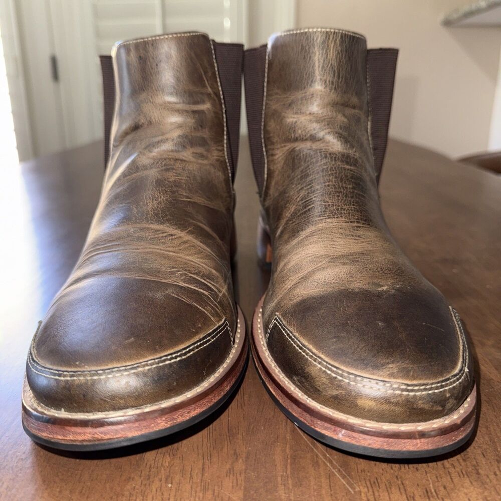 Cole Haan Chelsea Boots Distressed Brown Leather Pull On Elastic Panel Mens 10.5 - Picture 6 of 14